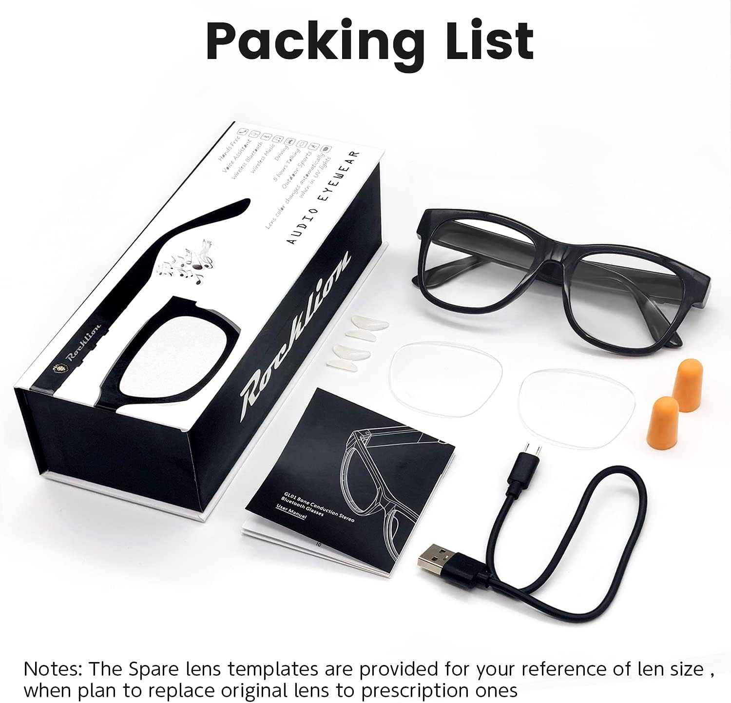 Bone Conduction Glasses, Open-Ear Headphones Bluetooth, Photochromic Sunglasses Anti Blue Ray, IP6 Waterproof Audio Glasses, Hand-Free Calling and Music, Smart Glasses for Women and Men