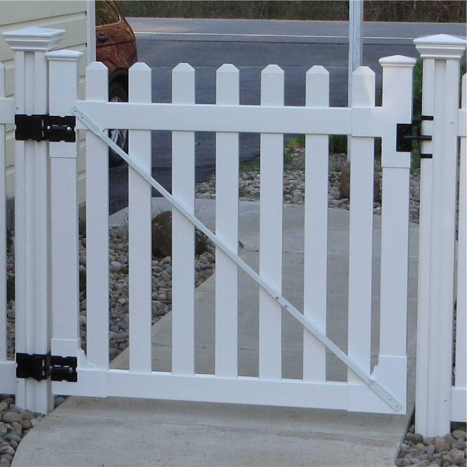 WamBam Fence 4 ft. x 4 ft. Premium Vinyl Classic Picket Fence Gate with Powder Coated Stainless Steel Hardware - Shop Hardware Tools Online Store