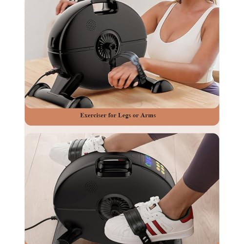 Exercise Bike Household Electric Exercise Bike Under Desk Bike Pedal Exerciser , Mini Exercise Bike for Arm/Leg Exercise, Pedal Exerciser for Seniors with LCD Display Under Desk Bike Pedal Exerciser