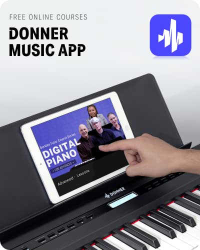Donner DEP-20 Beginner Digital Piano 88 Key Full Size Weighted Keyboard, Portable Electric Piano with Furniture Stand, 3-Pedal Unit