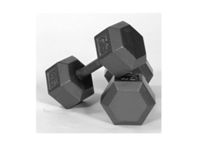USA Sports Solid Gray Cast Iron Hex Dumbbell - 70 lb