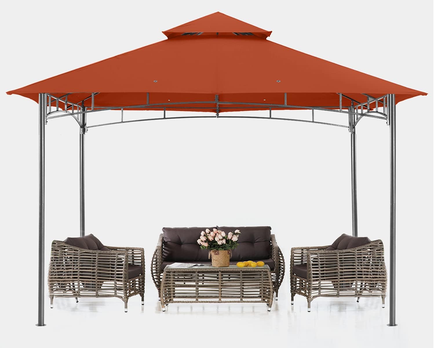 ABCCANOPY 8X 8 Gazebo , Outdoor Gazebo Canopy for Patio Garden Deck, Khaki