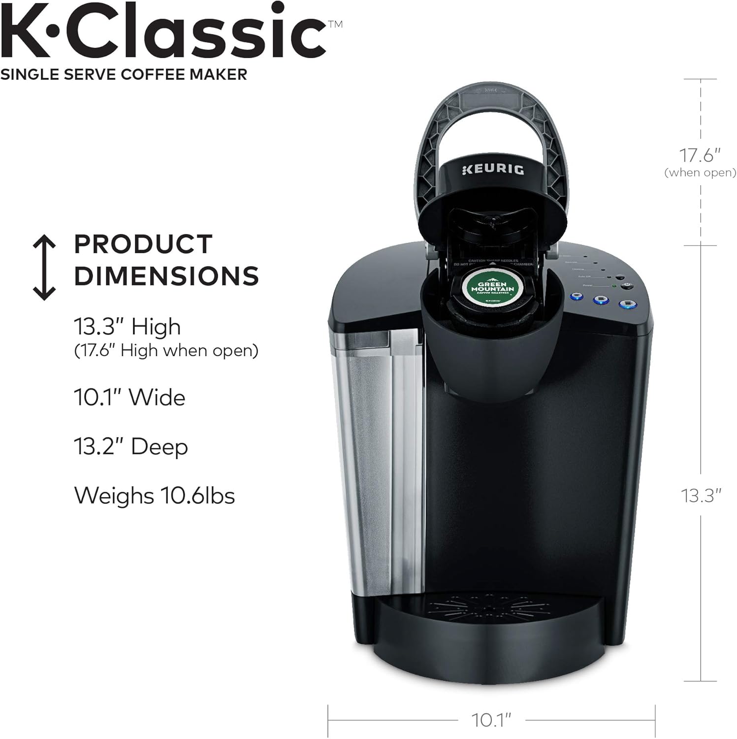 Keurig K-Classic Single Serve Coffee Maker with Eight O'Clock The Original Medium Roast, 32 K-Cup Pods