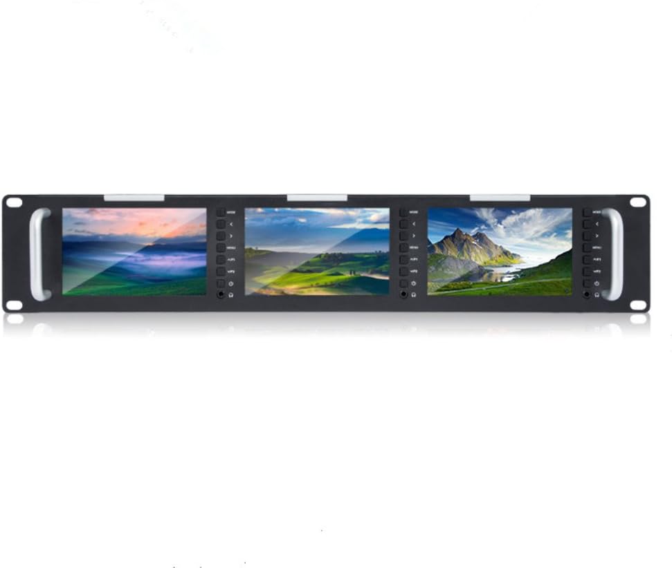 Seetec Triple 5 Inch 2RU 800×480 Broadcast LCD Rack Mount Monitor with 3G-SDI, HDMI, AV Input and Output T51