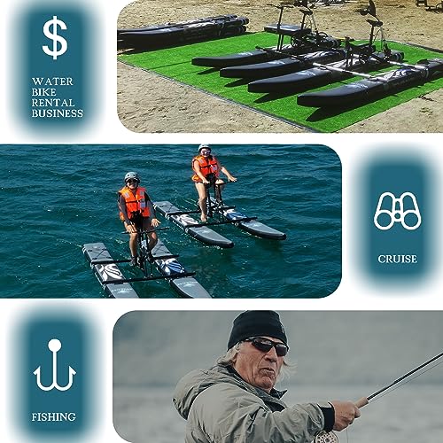 Spatium SUP Water Bike for Lake Inflatable Pedal Boat for One Person Inflatable Water Bike Paddle Board Inflatable Fishing Kayak Water Floating Water Bicycle The Fun of Water and Fishing+Mat