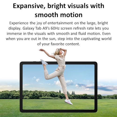 SAMSUNG Galaxy Tab A9 (64GB, 4GB, Wi-Fi Only) 8.7" Android Tablet, 5100mAh Battery, Octa-core (6nm), Dual Speakers, International Model - X110 (w/ 256GB SD)