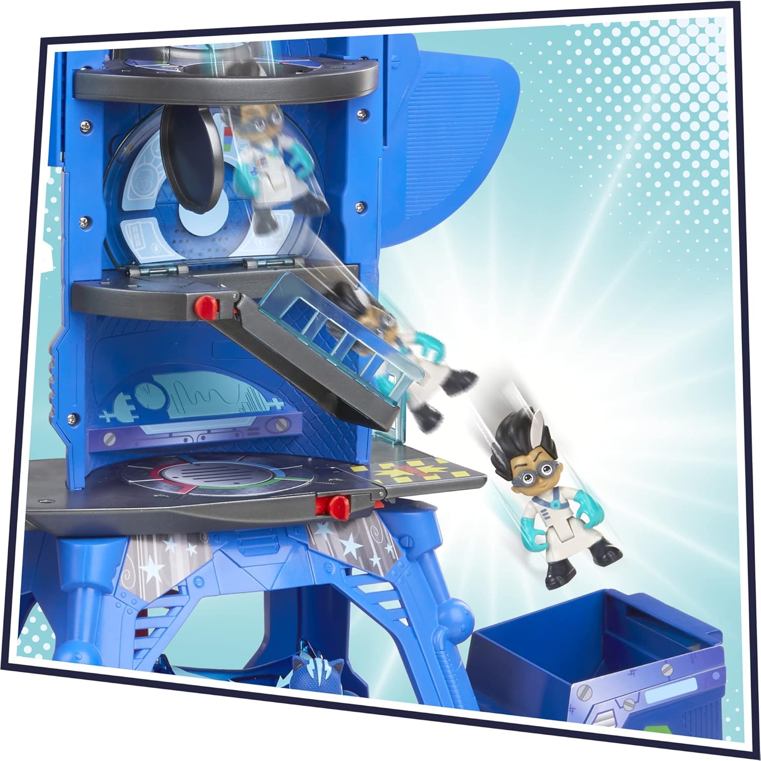 PJ Masks Deluxe Battle HQ Preschool Toy, Headquarters Playset with 2 Action Figures, Cat-Car Vehicle, and More for Kids Ages 3 and Up Pack of 2