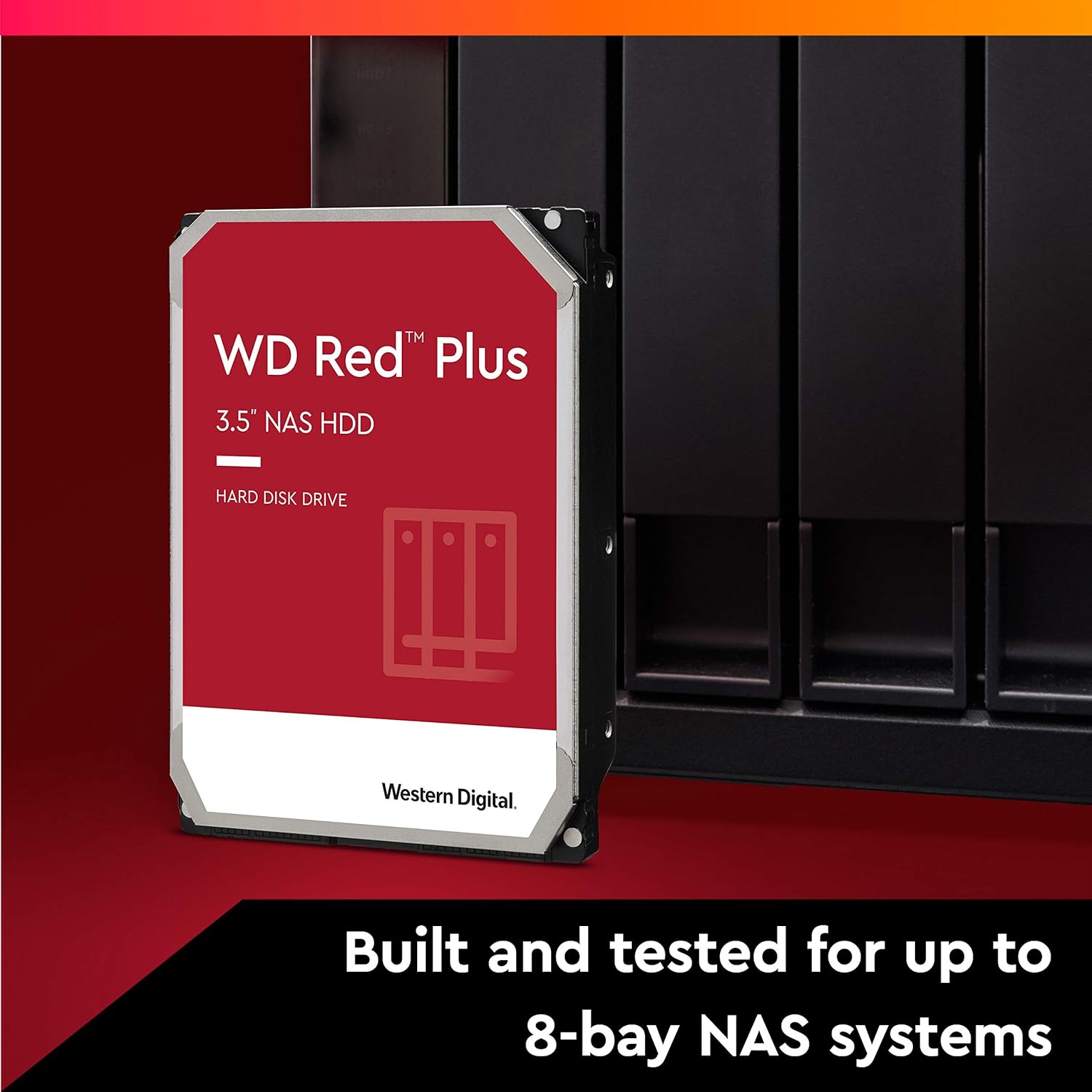 Western Digital 2TB WD Red Plus NAS Internal Hard Drive HDD - 5400 RPM, SATA 6 Gb/s, CMR, 128 MB Cache, 3.5 -WD20EFZX