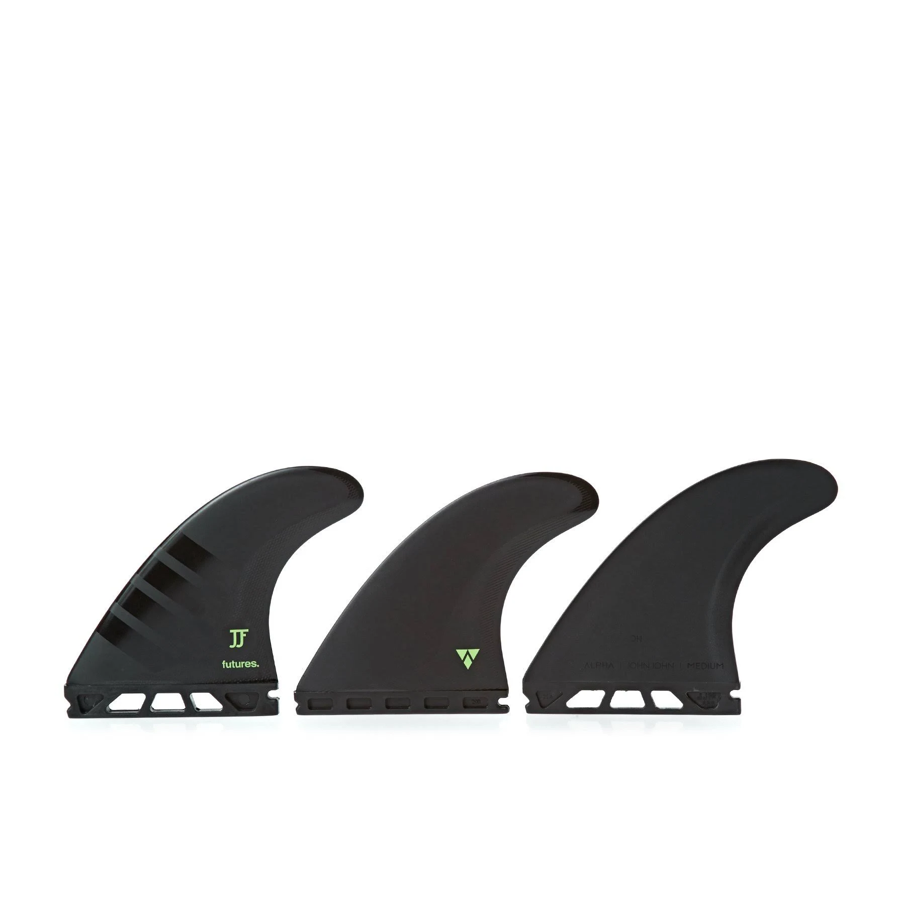 Futures Alpha Thruster Fin Set John John Carbon/Green Medium