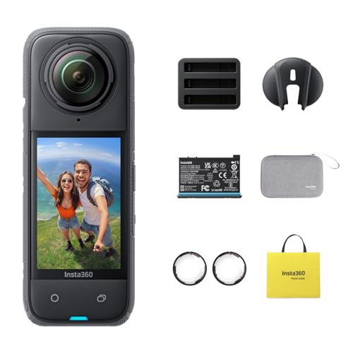Insta360 X4 Motorcycle Bundle- 8K Waterproof 360 Action Camera, 4K Wide-Angle Video, Invisible Selfie Stick, Removable Lens Guards, 135 Min Battery Life, AI Editing, Stabilization, No Micro SD Card