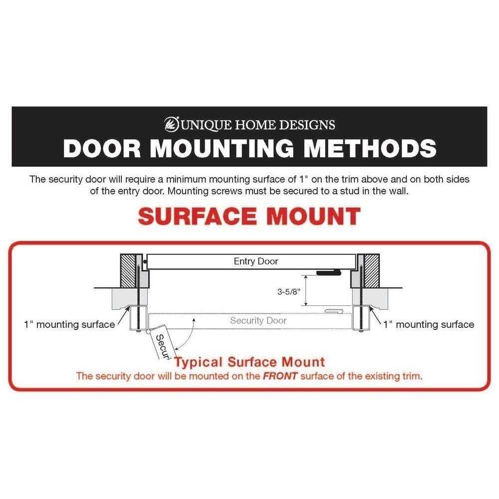 Unique Home Designs 36 in. x 80 in. Su Casa Black Surface Mount Outswing Steel Security Door with Expanded Metal Screen - Shop Hardware Tools Online Store
