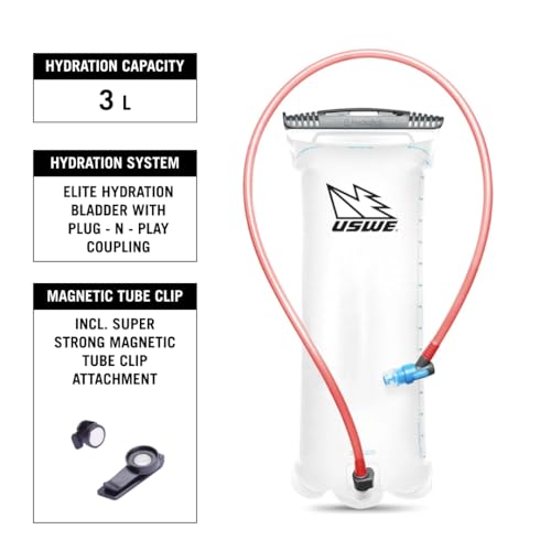 USWE Moto Hydro Hydration Pack - with Water Bladder, a High End, Bounce Free Backpack for Enduro and Off-Road Motorcycle