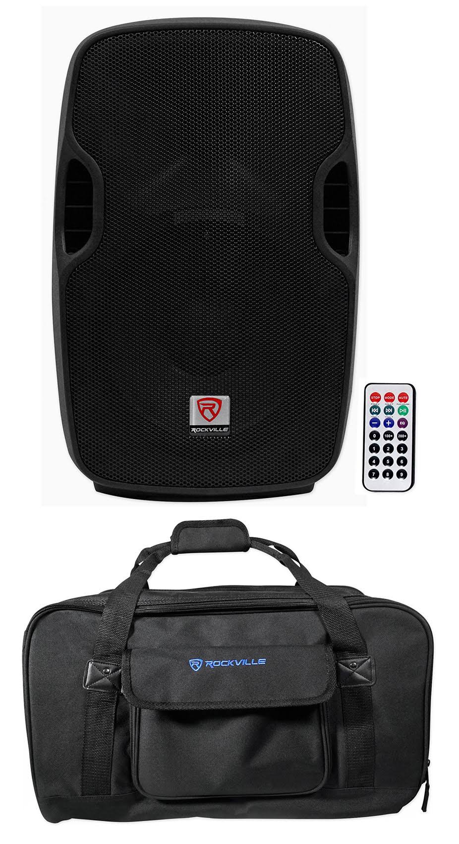 Rockville BPA10 10x22 400 Watt DJ PA Speaker w/ Bluetooth+Weather Proof Carry Bag