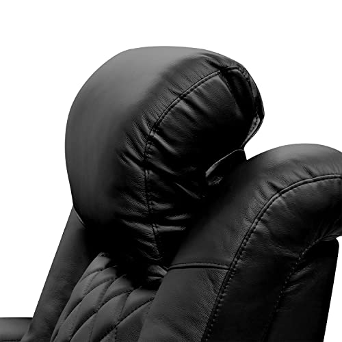 Valencia Tuscany Home Theater Seating | Premium Top Grain Italian Nappa 11000 Leather, Power Reclining, Power Lumbar Support, Power Headrest (Row of 4 Loveseat Center, Dark Chocolate)
