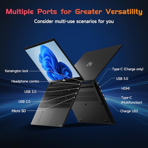 NIMO 15.6 IPS-FHD-Laptop, Intel Pentium 4 Cores N100 8GB RAM 128GB SSD Backlit Keyboard Fingerprint (Beat to i3-1115G4 Up to 3.4GHz) Computer for Student-Home WiFi 6 BT5.2 Win 11