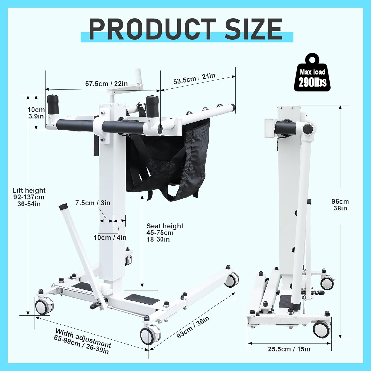 Manual Plus Electric Patient Lift Transfer Chair，Wheelchair to Car Transfer Devices,Electric Patient Transfer Lift Chair Transfer Chairs for Seniors,Wheelchair Lifts for Home Patient Lift