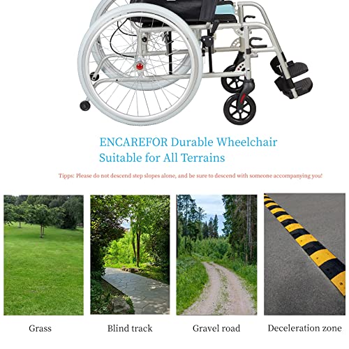 13lbs Ultra Lightweight Wheelchair, 20" Wide Seat Wheelchair for Adults, Foldable Portable Magnesium Self-propelled Wheelchair with Travel Bag 2-in-1 Holder Silver
