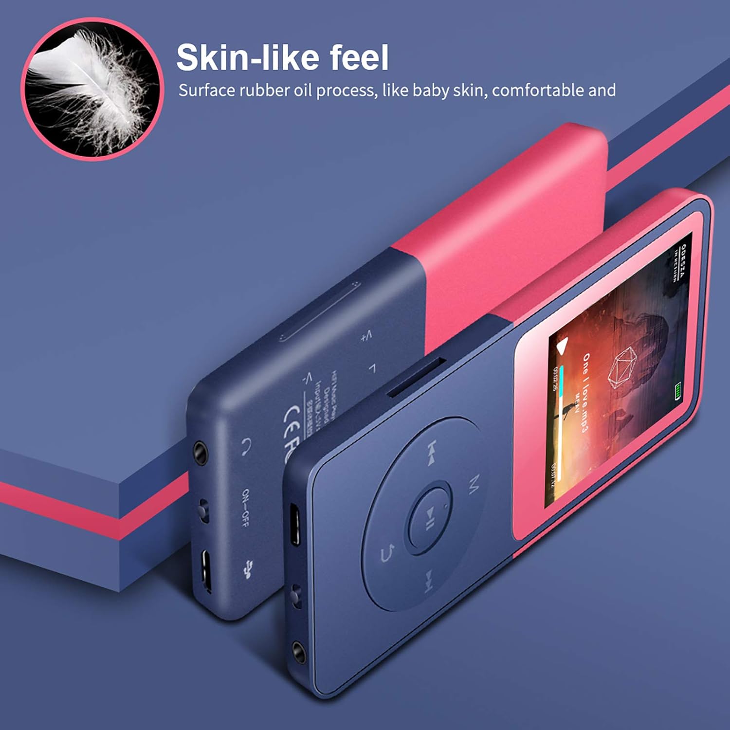 MP3 Player with Bluetooth 1.8" LCD Screen 8GB Support 128GB TF Card (Not Included) GOPOSOO Portable Metallic HiFi Sound MP4 Music Player with Speaker, FM Radio, Voice Recorder for Kids,Walkman Pack of 2