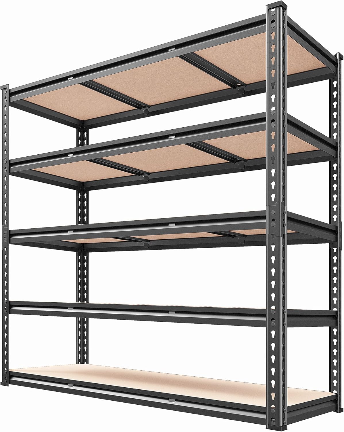 REIBII 48" W Garage Shelving Heavy Duty Storage Shelves 5 Tier 3020LBS Adjustable Shelves for Garage Storage Industrial,47.9" W X71.2 H X 24" D