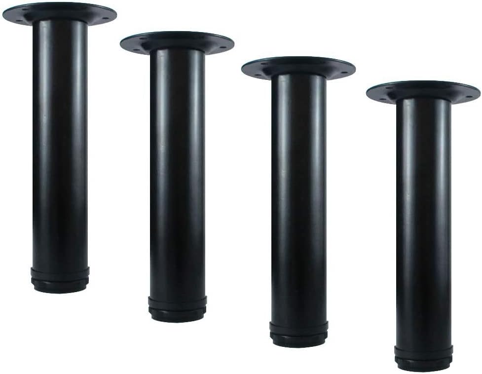 28 Inch Adjustable Table Legs, Black Legs for Desk, Sturdy Pipe Table Legs for Dining Table, Computer Table, ( Set of 4 )