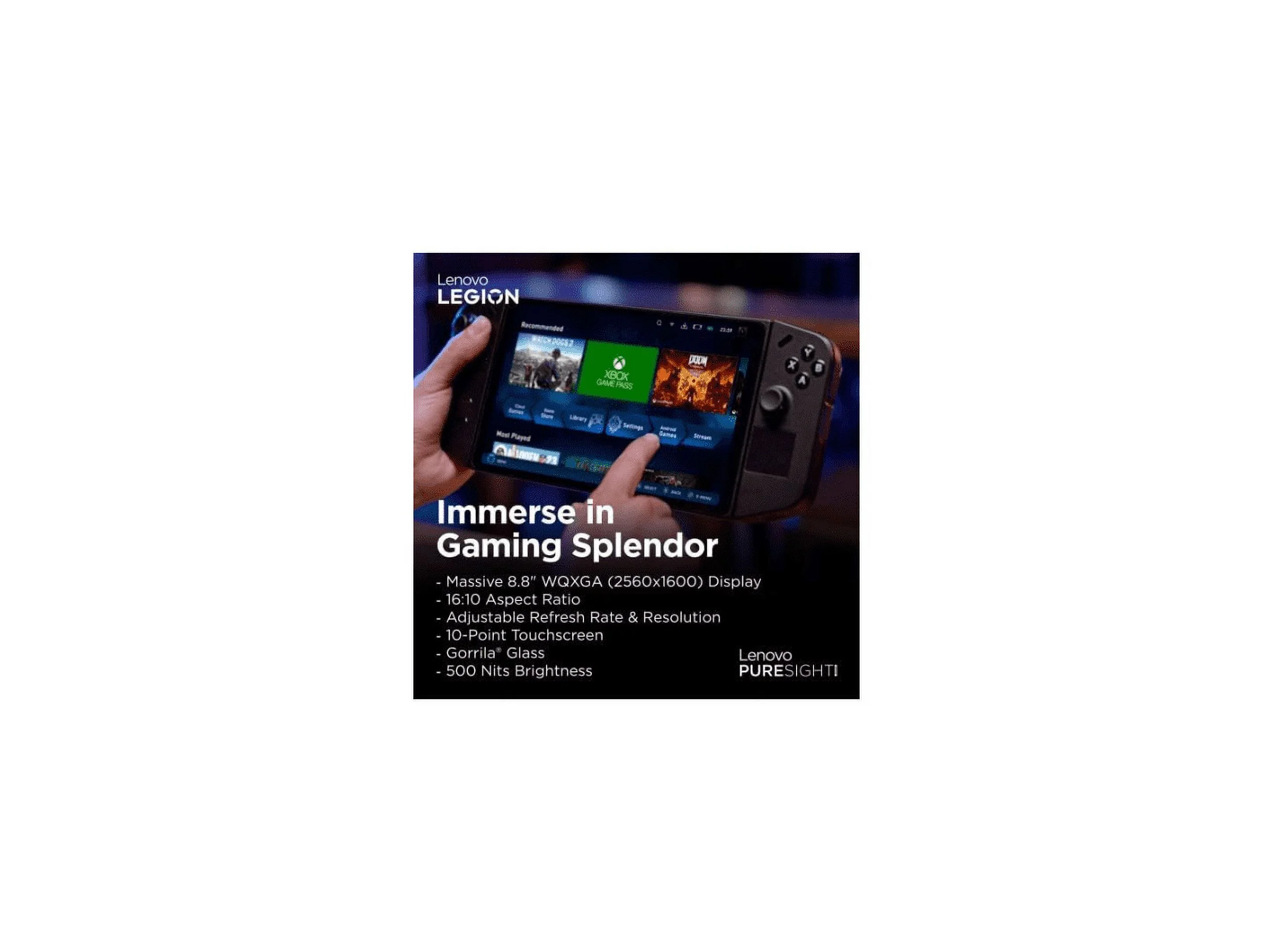 Lenovo Legion Go Handheld Touchscreen Gaming PC - Shadow Black [AMD Ryzen Z1 Extreme 16GB RAM 512GB SSD] Includes 1 Year Legion Ultimate Support plan 24/7/365