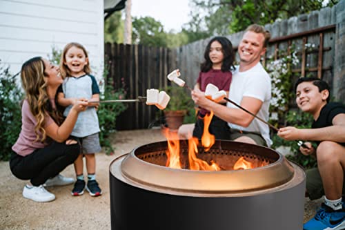 Solo Stove Yukon 2.0 + Stand, 27 Inch Smokeless Fire Pit – Portable Stainless Steel Outdoor Fireplace - 360° Airflow Technology and Removable Ash Pan – Ideal for 6 or More People, 43.9lbs, Bronze