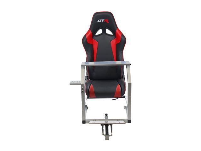 GTR Simulator GTA Model Silver Frame with Black/Red Real Racing SEAT, Driving Simulator Cockpit Gaming Chair with Gear Mount
