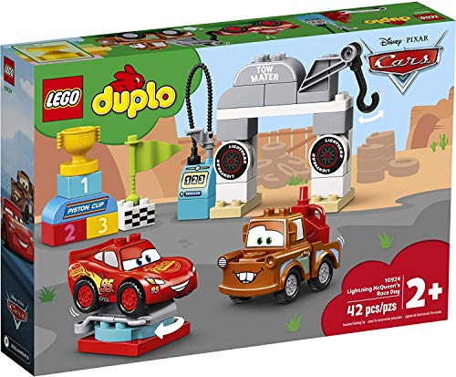 LEGO DUPLO Disney and Pixar Cars Lightning McQueen's Race Day 10924 Toddler Toy with Lightning McQueen and Mater; Great Gift for Kids Who Love Race Car Toys and Tow Trucks, New 2020 (42 Pieces)