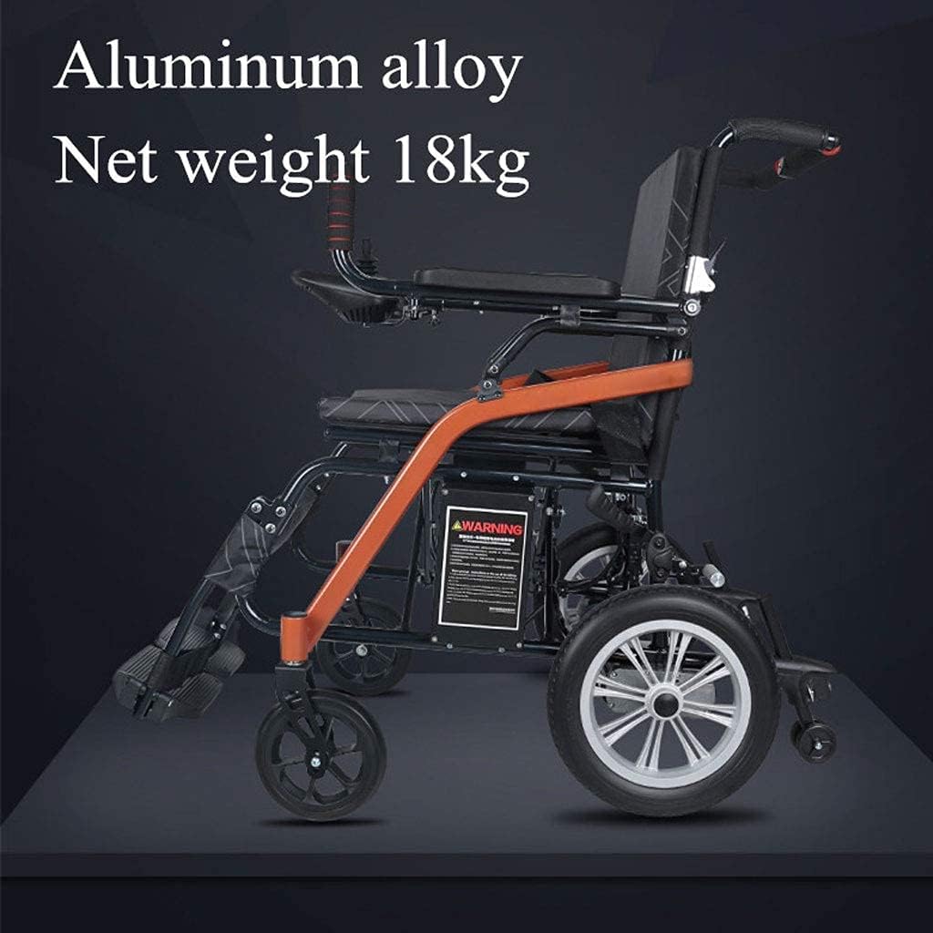 Fashion Portable Wheelchair Aluminum Travel Electric Powerchair Ultra Portable Folding Power Wheelchair 7X12" Tire 20Ah Lithium Battery Can Travel 40Km For Disabled People Elderly Beautiful Home"
