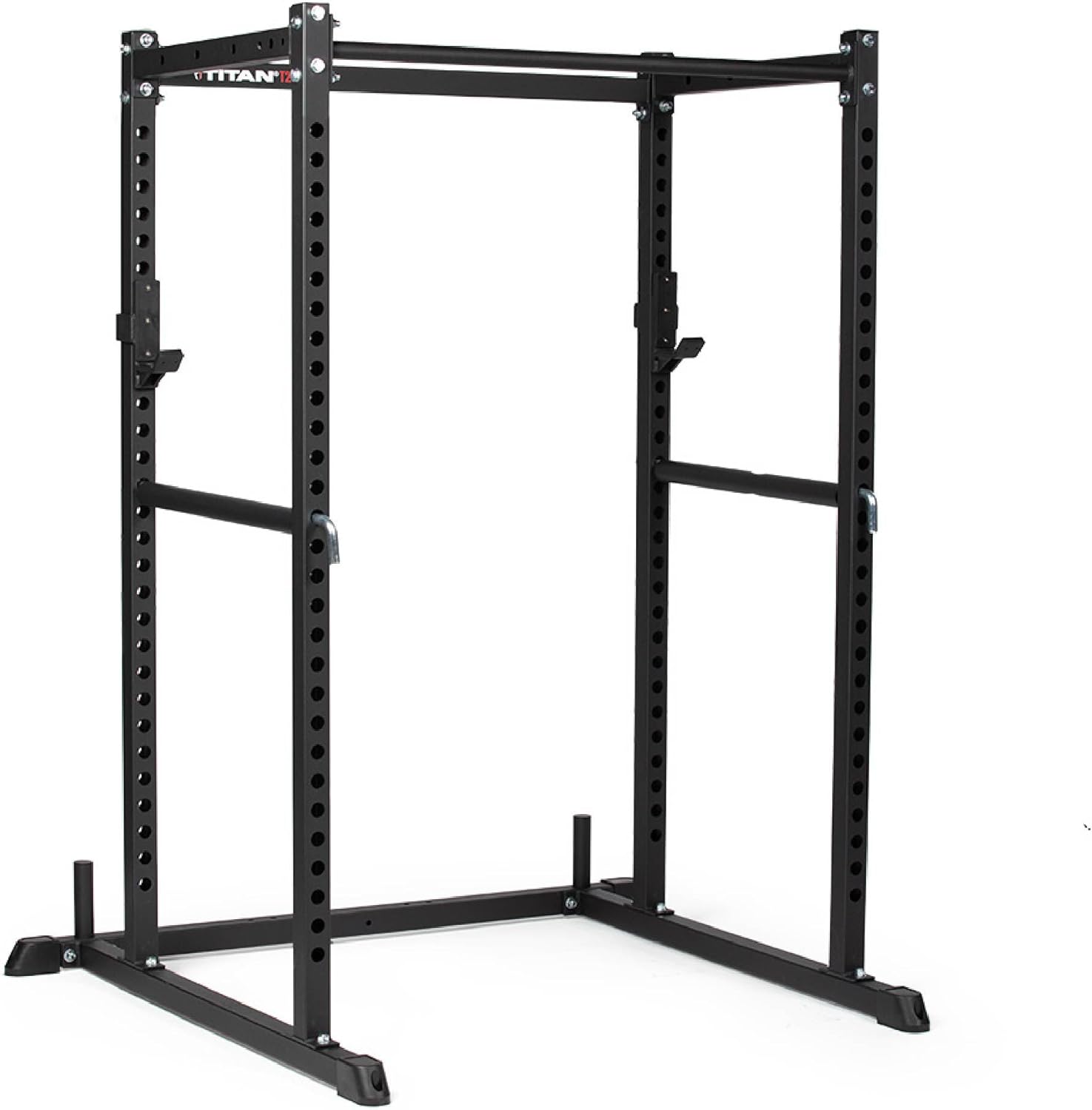 Titan Fitness T-2 Series Short 71" Power Rack, 850 LB Rackable Capacity, Skinny Pull Up Bar, Pin and Pipe Safeties, Standard J-Hooks, All In One Home Garage Gym for Weightlifting and Strength Training