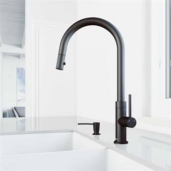 Vigo VG02033MBK2 Bristol Pull Down Single Handle Kitchen Faucet with Soap Dispenser Finish: Matte Black