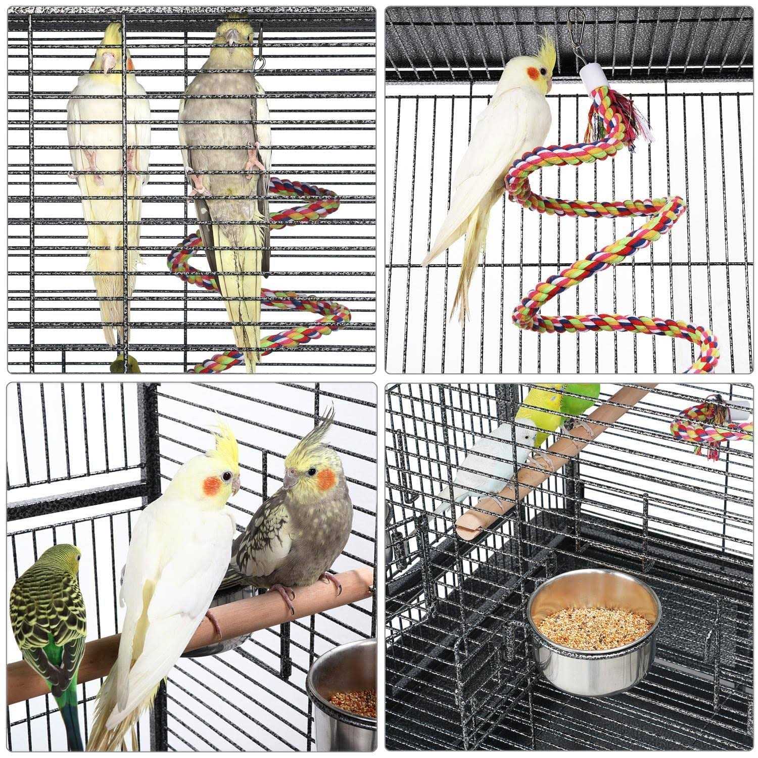 Yaheetech Wrought Iron Rolling Large Parrot Bird Cage for African Grey Small Quaker - Pet Supplies online store