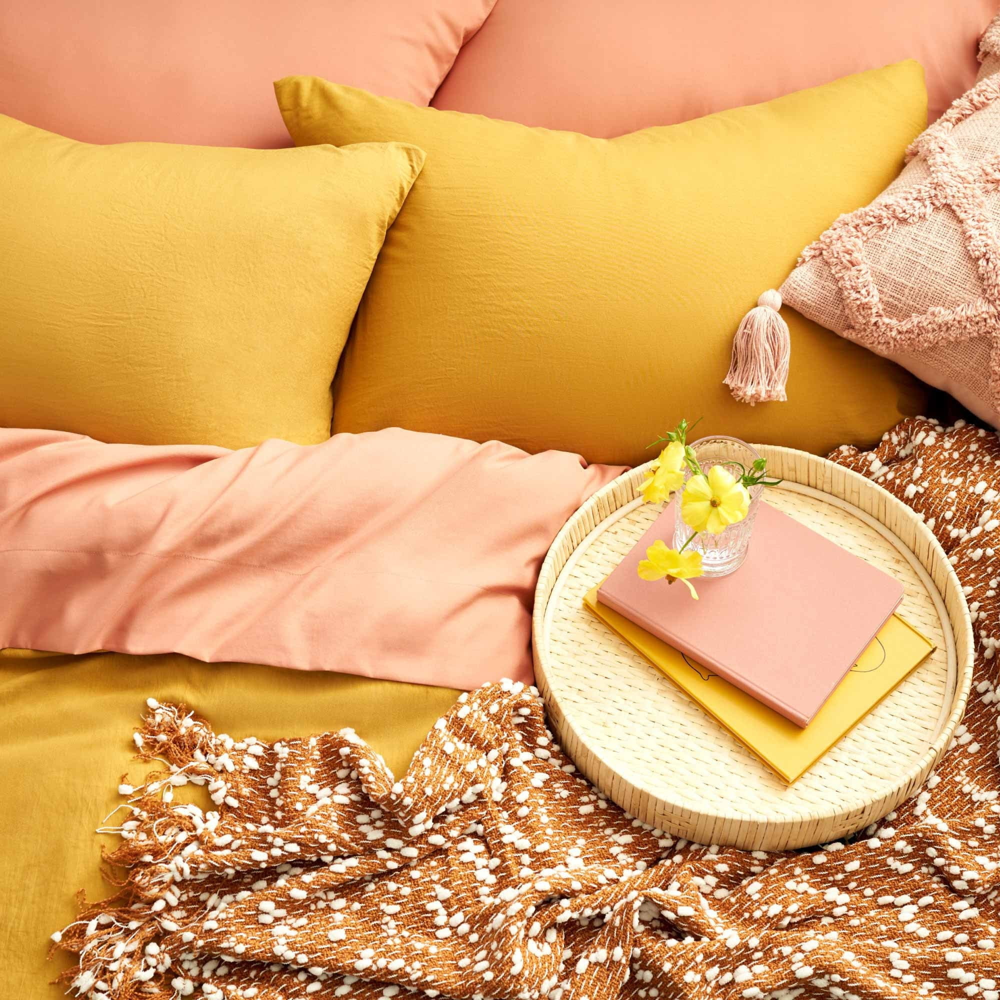 Garment Washed Beck Comforter Set Gold - 4 Piece - King