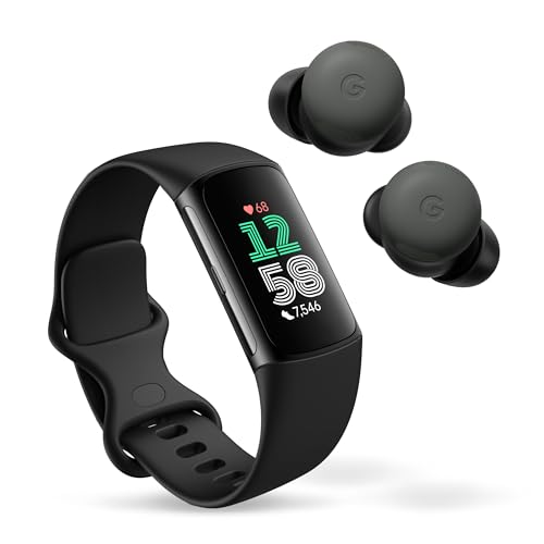 Fitbit Charge 6 Fitness Tracker with Google apps, Heart Rate on Exercise Equipment, 6-Months Premium Membership Included, GPS, Health Tools and More, Gold/Coral, One Size (S & L Bands Included)