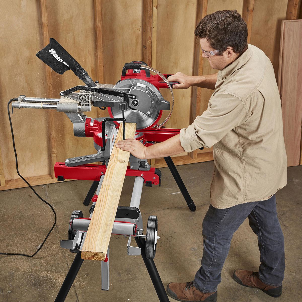 BAUER 400 lb. Mobile Folding Miter Saw Stand