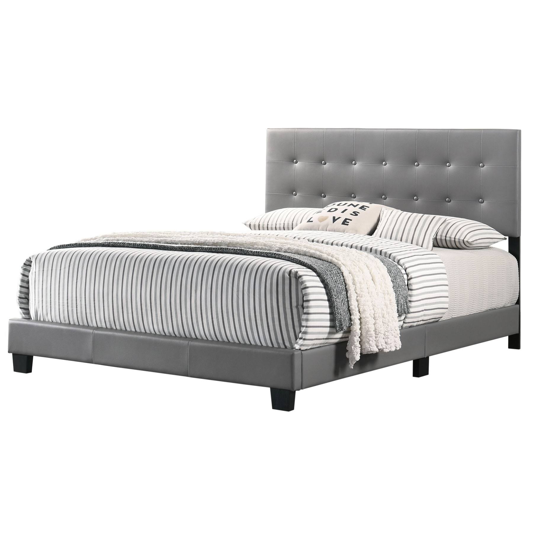Glory Furniture Caldwell Faux Leather Panel Twin Bed in Black