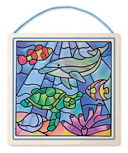 Melissa u0026 Doug Stained Glass Made Easy Activity Kits Set: Ocean and Safari