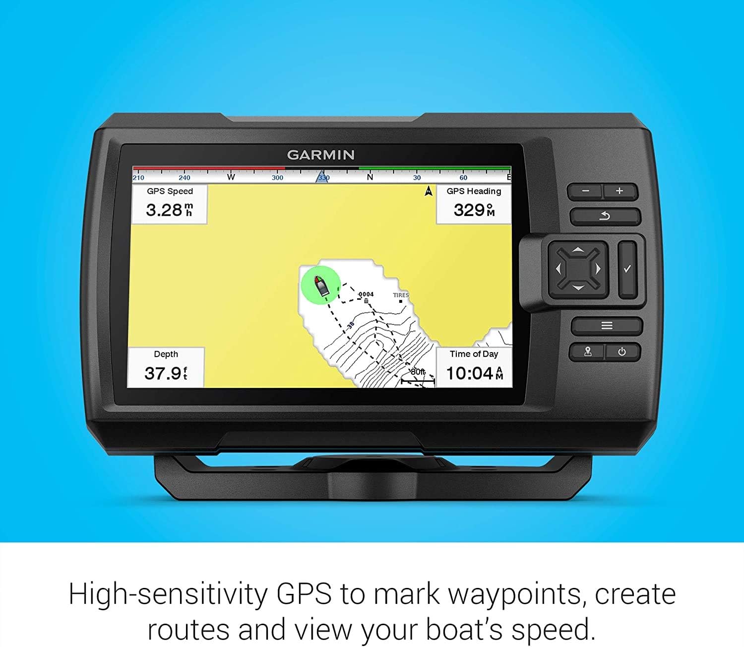 Garmin Striker Vivid 7sv Bundle with Transducer and Protective Cover, 7-inch Color Fishfinder, Vivid Scanning Sonar Color Palettes 010-02553-00