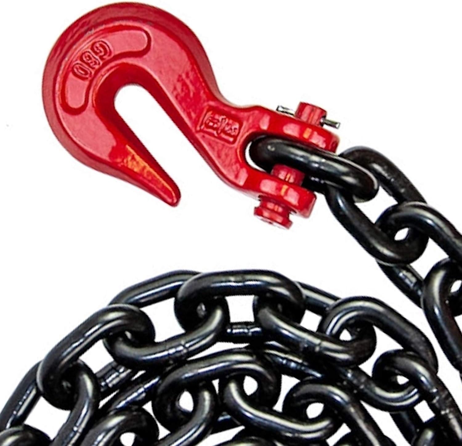 VULCAN Alloy Tow Chain with Forged Long J Hook - Grade 80-3/8 Inch x 6 Foot - PROSeries - 7,100 Pound Safe Working Load