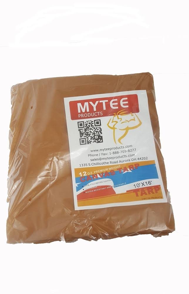 10& x 16& Canvas Tarp 12oz Heavy Duty Water Resistant Tan