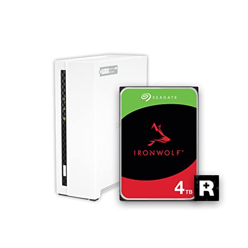 QNAP 4 Bay NAS with 12TB Storage Capacity, Preconfigured RAID 5 Seagate IronWolf Drives Bundle, 2.5GbE Ports (TS-433-4G-44ST-US)