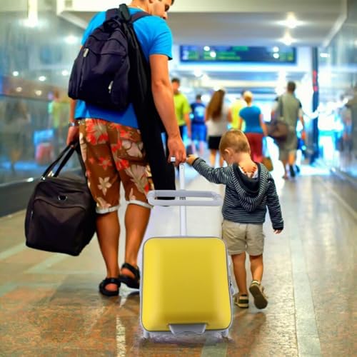Ride on Suitcase for Kids,Kid Suitcase,20 inch Hardside Kids Luggage Ride on Expandable Luggage with Spinner Wheels, Mom Suitcase with Seat Design, Toddler Hard Luggage with Guardrail 1 Set