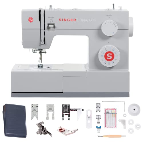 SINGER Heavy Duty 4423 High Speed Sewing Machine with Accessory Kit | Strong Motor With Enhanced Piercing Power, 97 Stitch Applications, Full Metal frame, 1-step Buttonhole & LED Light