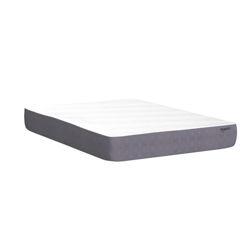 Amazon Basics Cooling Infused Gel Memory Foam Mattress, Medium-Firm, CertiPUR-US Certified, King Size, 10 Inch, White/Gray