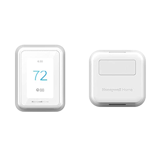 Honeywell Home T9 WiFi Smart Thermostat, Smart Room Sensor Ready, Touchscreen Display, Alexa and Google Assist White