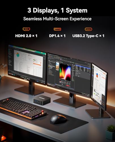 ACEMAGICIAN Kron Mini K1 Mini PC, Ryzen 7 5700U, 32GB DDR4 1TB NVMe SSD Mini Computers, Small Light Gaming PC 4K@60Hz Triple Display, Mini Desktop WiFi6 | Bluetooth 5.2 | Dual Channel | Auto Power On
