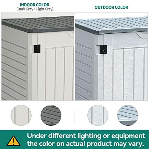 YITAHOME 8x6.2FT Outdoor Storage Shed w/o Floor, All-Weather Plastic Shed with Lockable Doors, Window & Vents, Plastic Tool Shed for Backyard, Patio, Poolside, Lawn, Gray