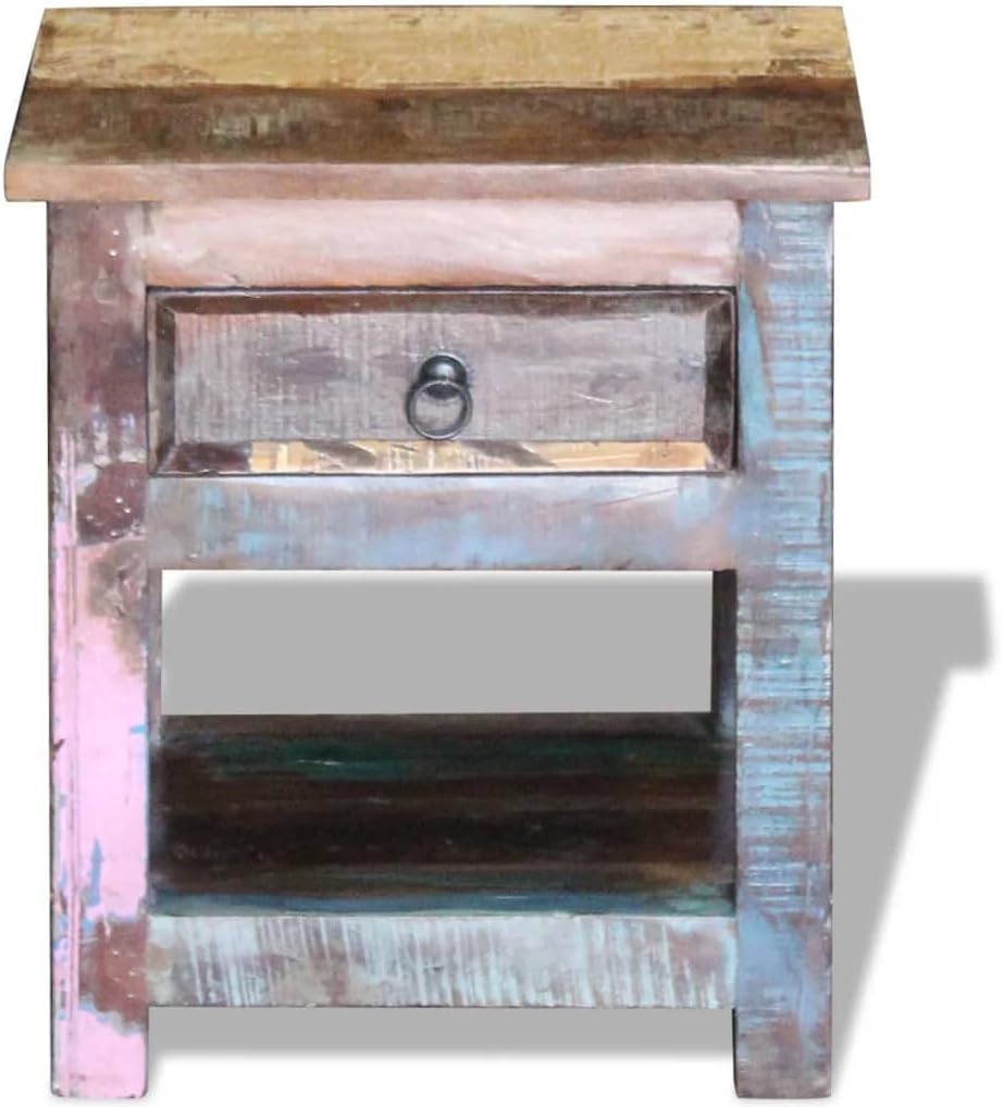 Side Table with 1 Drawer,Buffet Cabinet,Accent Cabinet,Sideboard,Freestanding Storage Cabinet,Coffee Table,End Table,for Bedroom,Living Room,Dining Room,Hallway,Solid Reclaimed Wood 17"x13"x20"