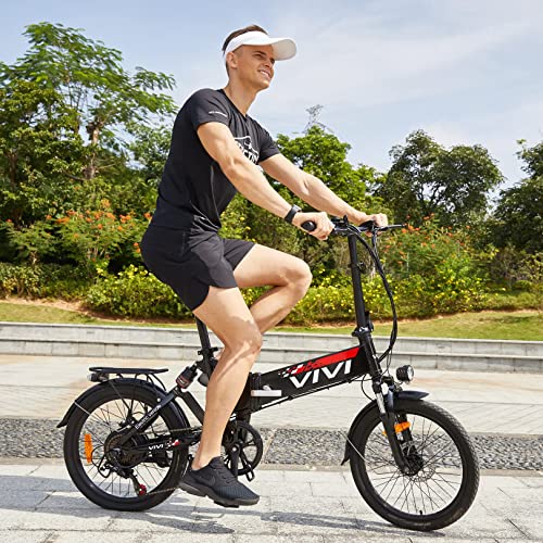 Vivi Electric Bike, 20" 500W Folding Electric Bike, 21.7MPH Adult Electric Bicycles with Removable 48V 374.4Wh Battery, Up to 50Miles Range, Cruise Control, Shock Absorber, UL 2849 Certification