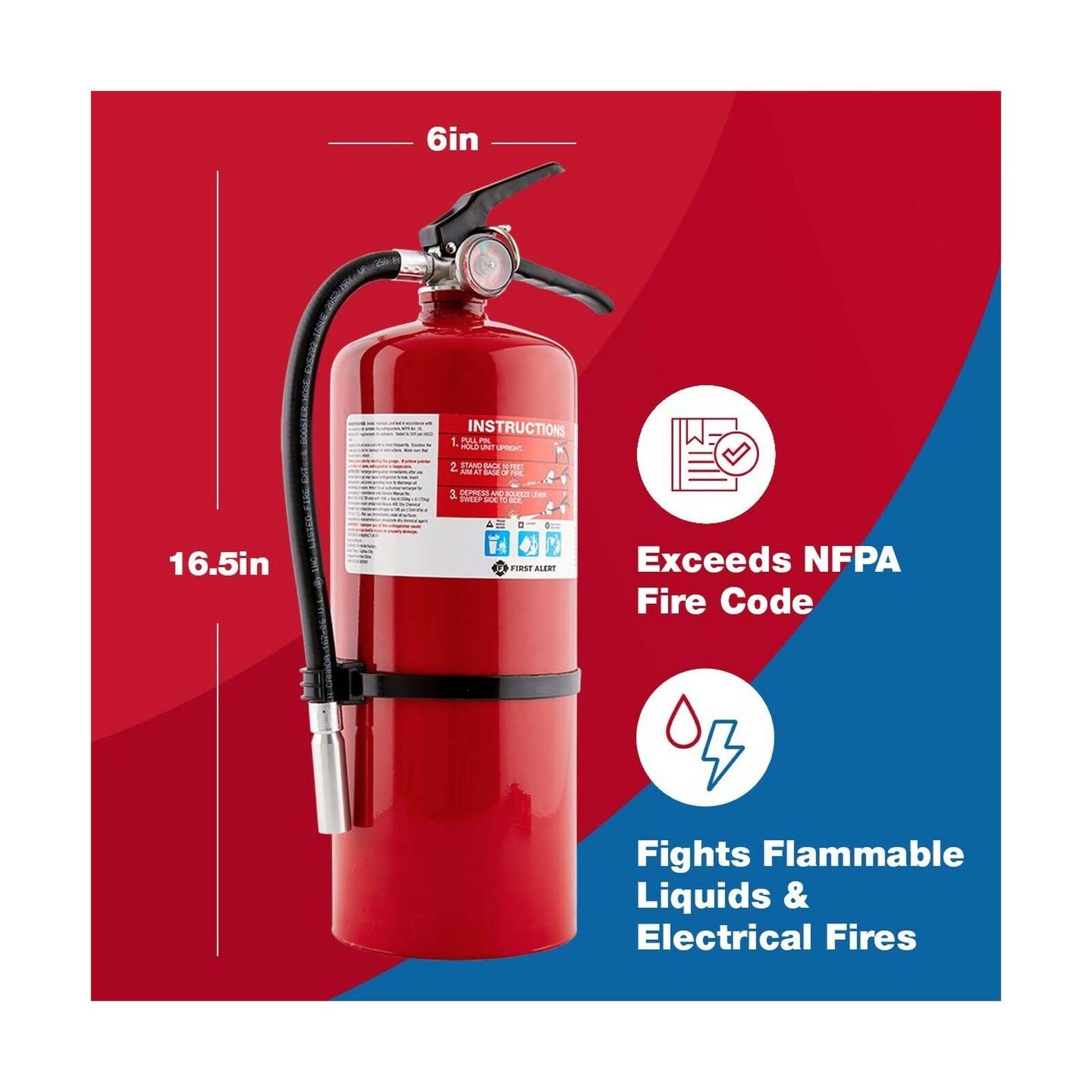 First Alert PRO10 Commercial Fire Extinguisher, Red